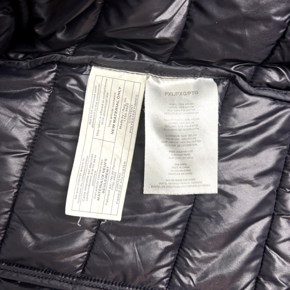 Y2K Free Country Black Down Puffer Jacket Women's XL Quilted Warm - Picture 7 of 8